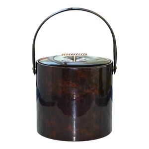 Vintage Georges Briard MCM 1960's Ice Bucket Barware Tortoise Shell Vinyl USA